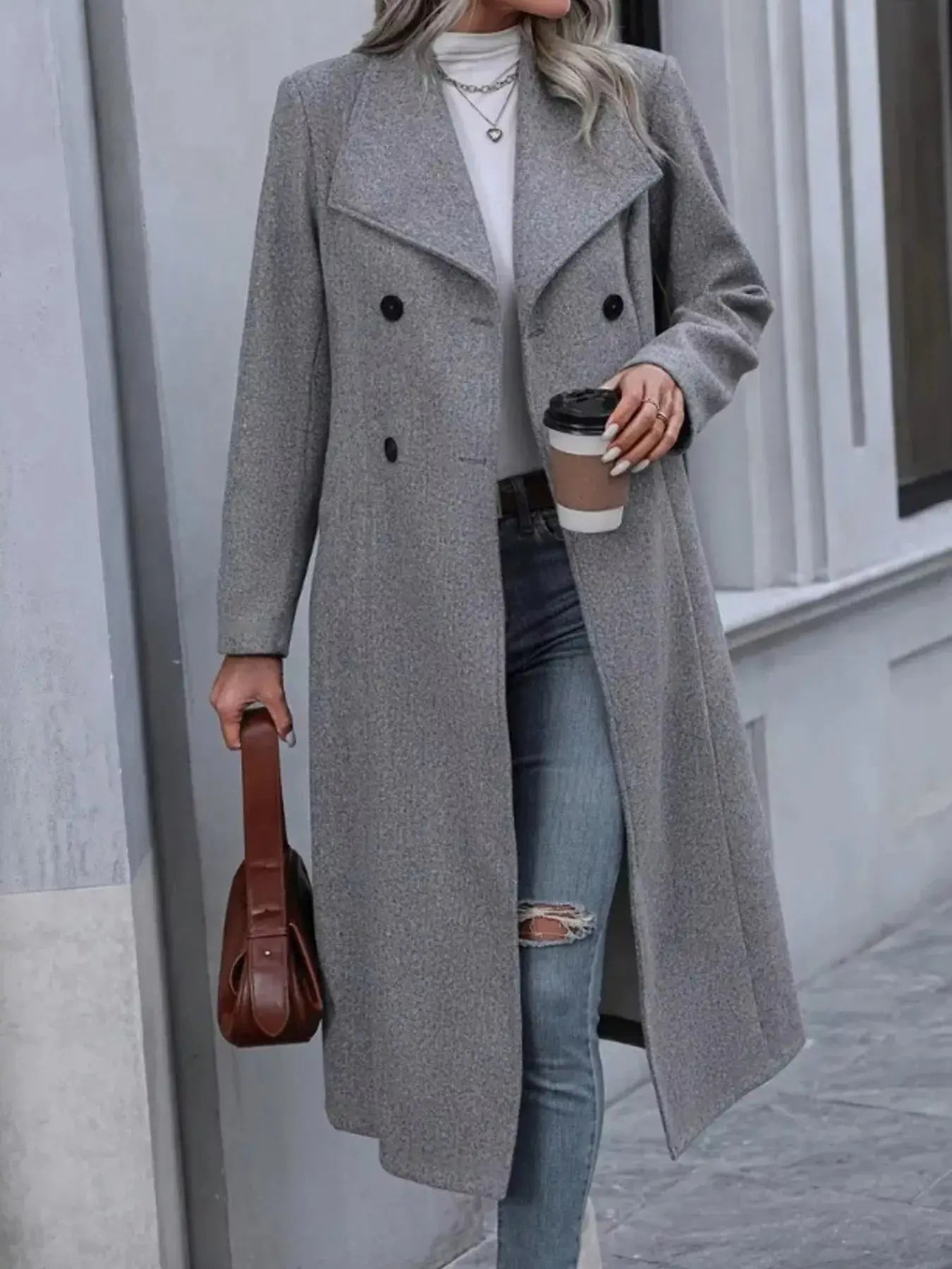 Double-Breasted Longline Overcoat Simply Love