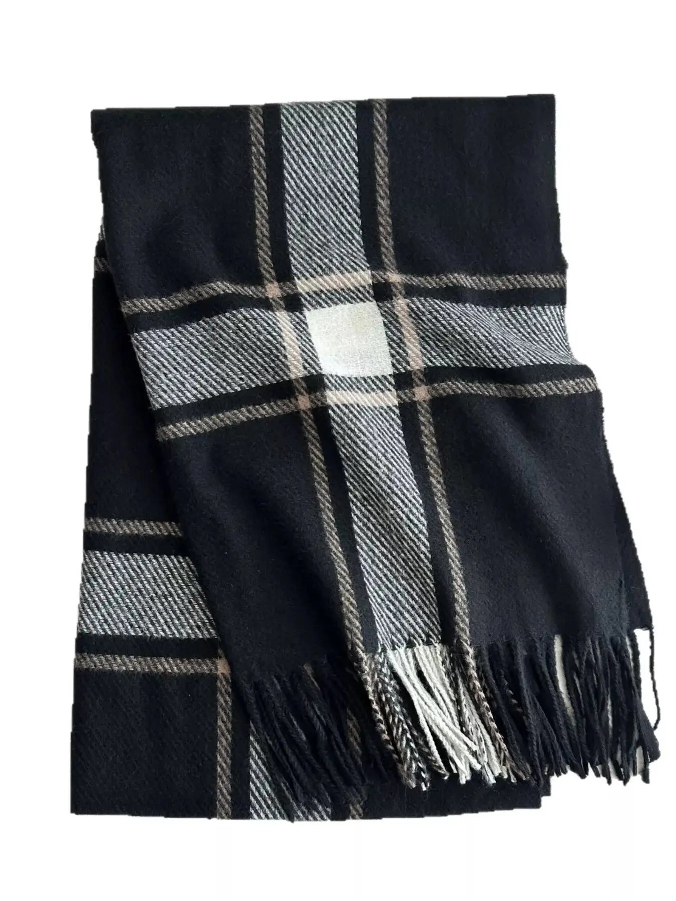 Classic Plaid Pattern Tassel Winter Scarf Simply Love