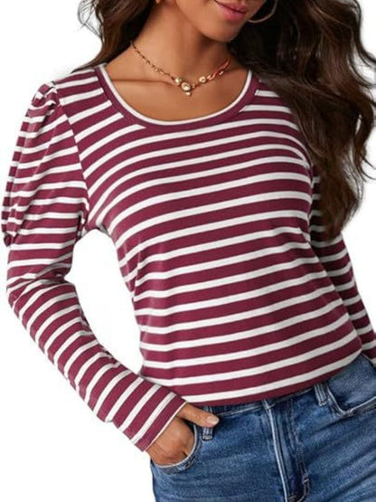 Stylish striped long sleeve tee for versatile fashion