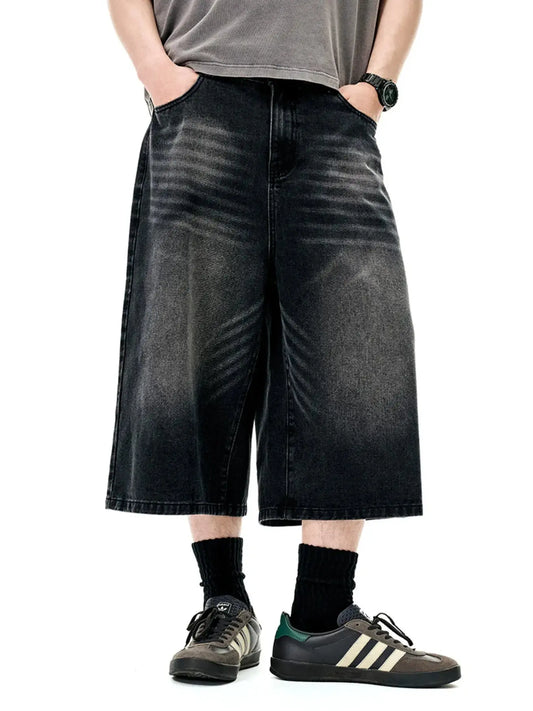 Men's Wide Leg Denim Shorts Simply Love