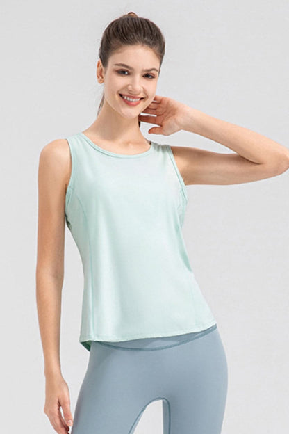 Wide Strap Round Neck Active Tank.