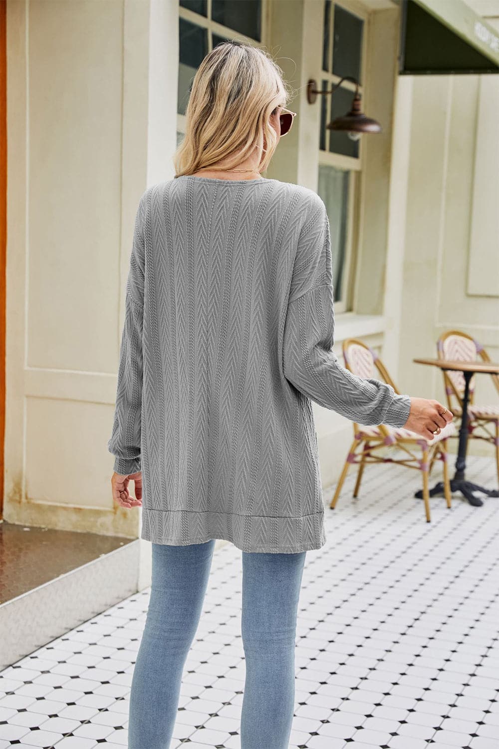 Long Sleeve Pocketed Cardigan.