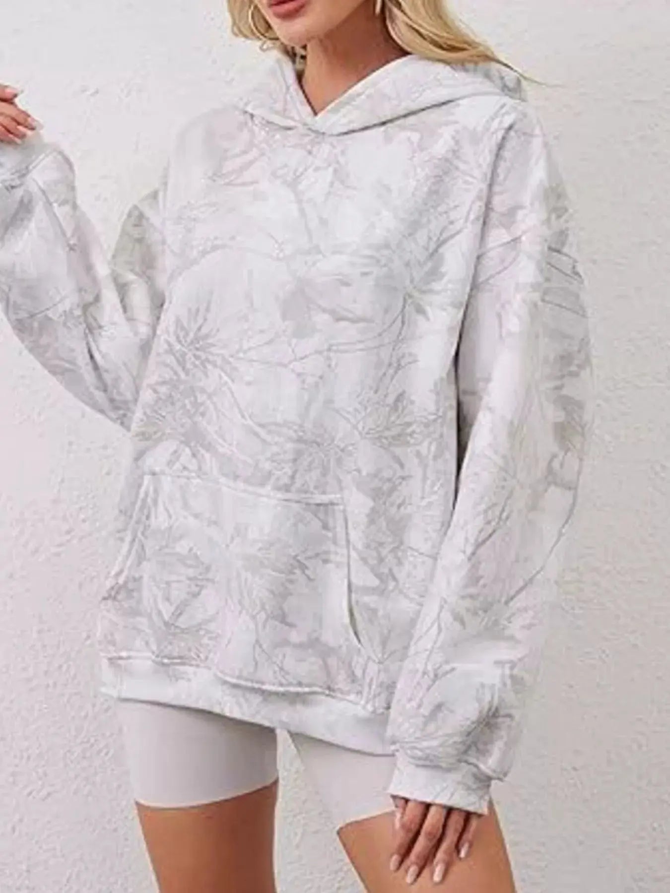 Full Size Kangaroo Pocket Long Sleeve Hoodie Plus Size Simply Love