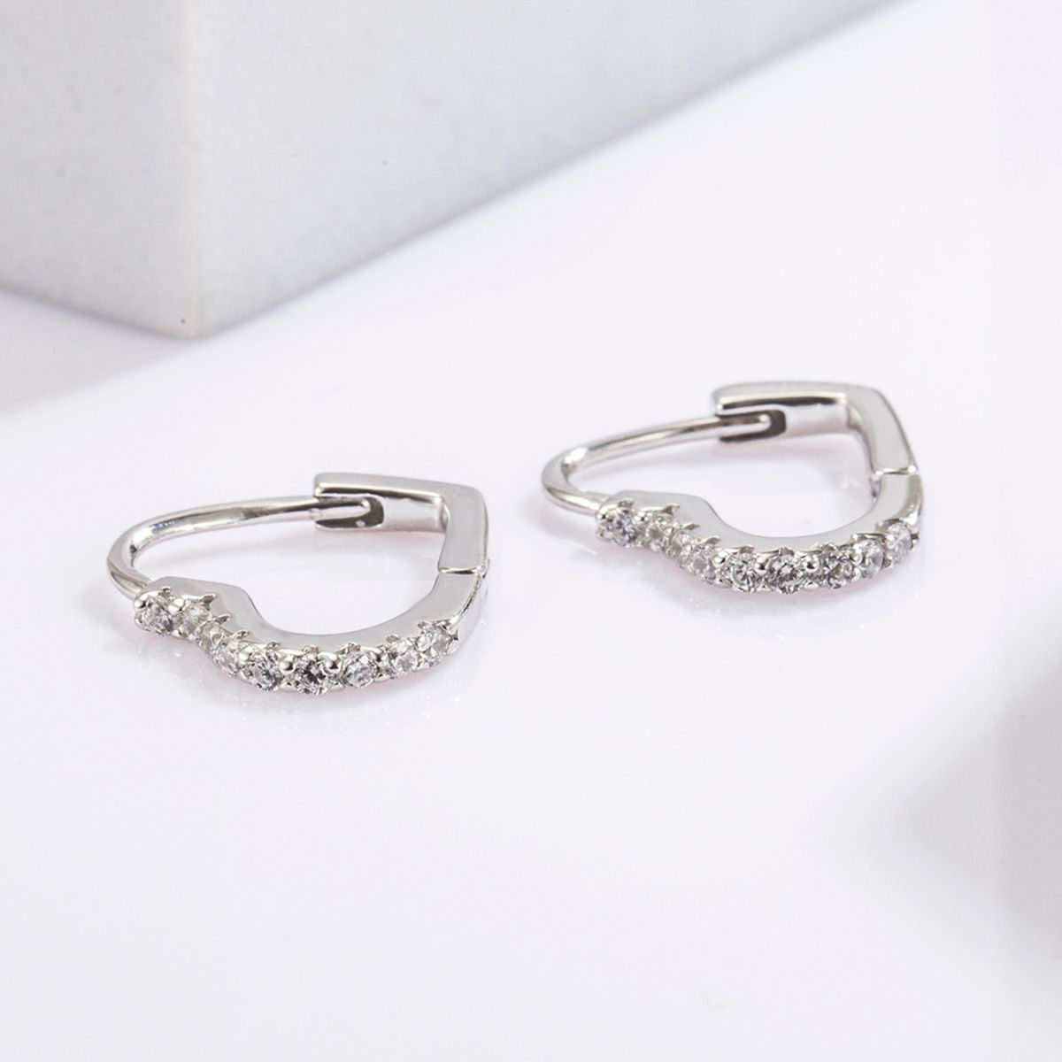 925 Serling Silver Zircon Heart Shape Earrings Coco’s Tee Boutique