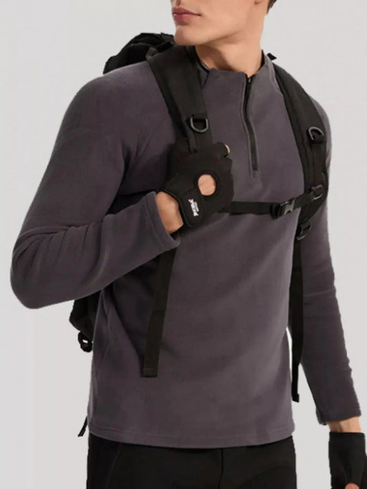 Men's Plus Size Quarter Zip Long Sleeve Top Simply Love