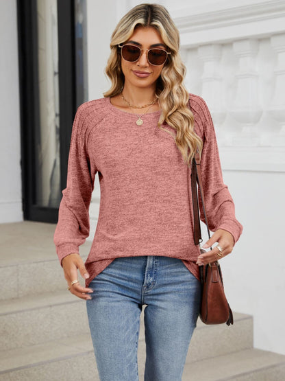 Round Neck Long Sleeve T-Shirt.