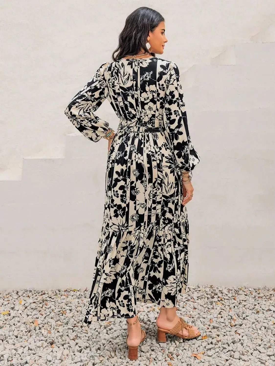 Plus Size Floral Print Balloon Sleeve Maxi Dress Simply Love