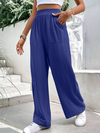 High-Rise Wide-Leg Trousers with Functional Pockets