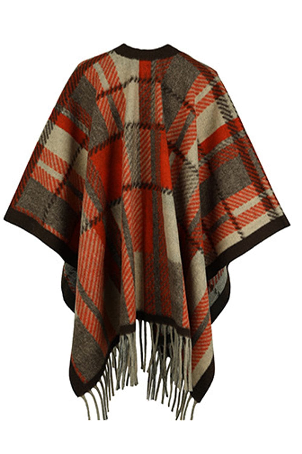 Cloak Sleeve Fringe Detail Poncho.