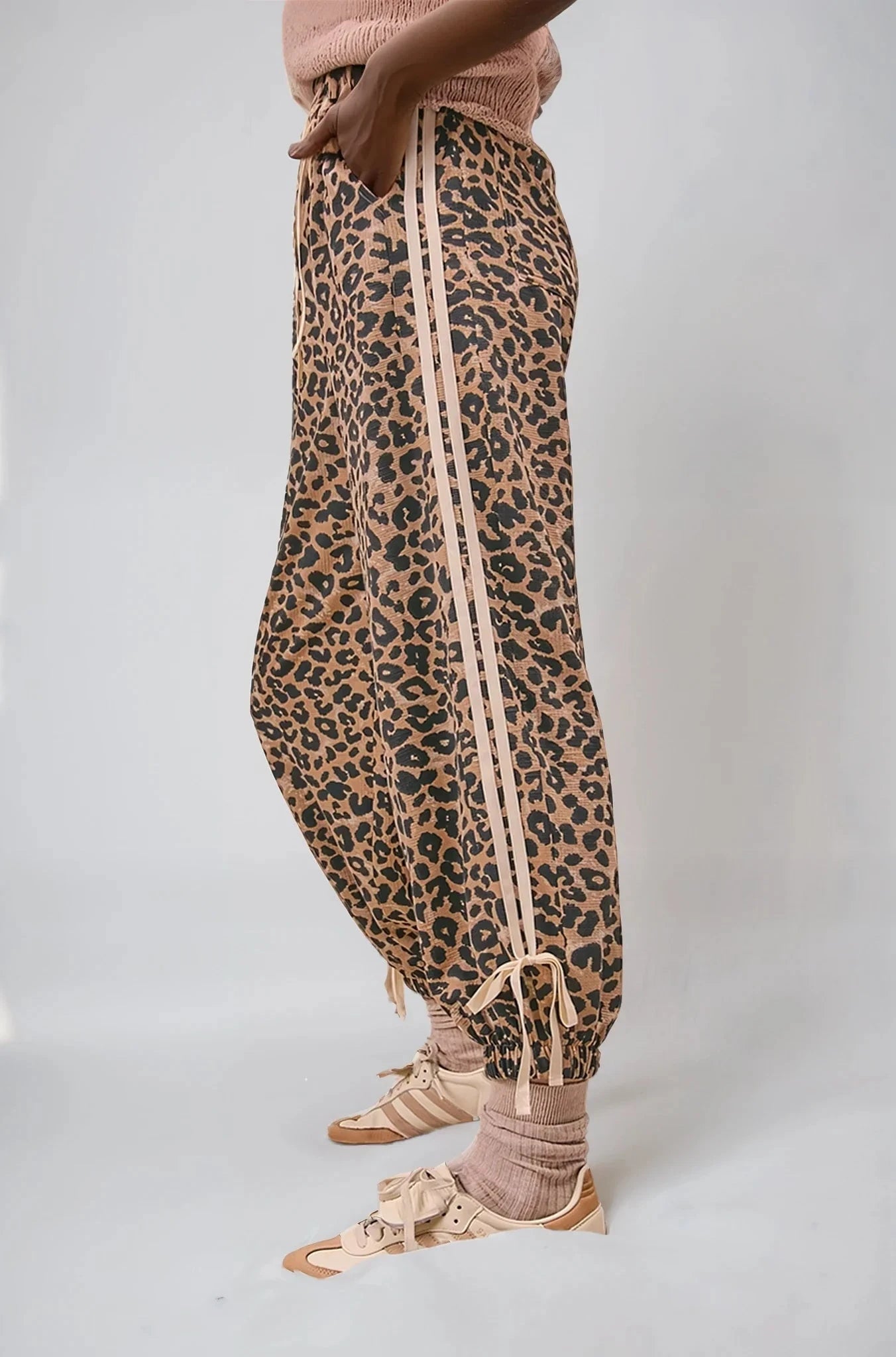 Wild Prowess Leopard Luxe Waffle Knit Joggers For Lounging Fitkitty Culture Athleisure Wear, Yoga Wear & Women's Clothing