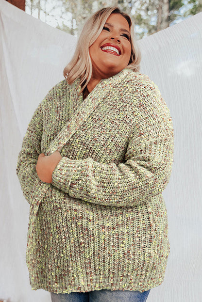 Sage green knit plus size cardigan for cozy comfort