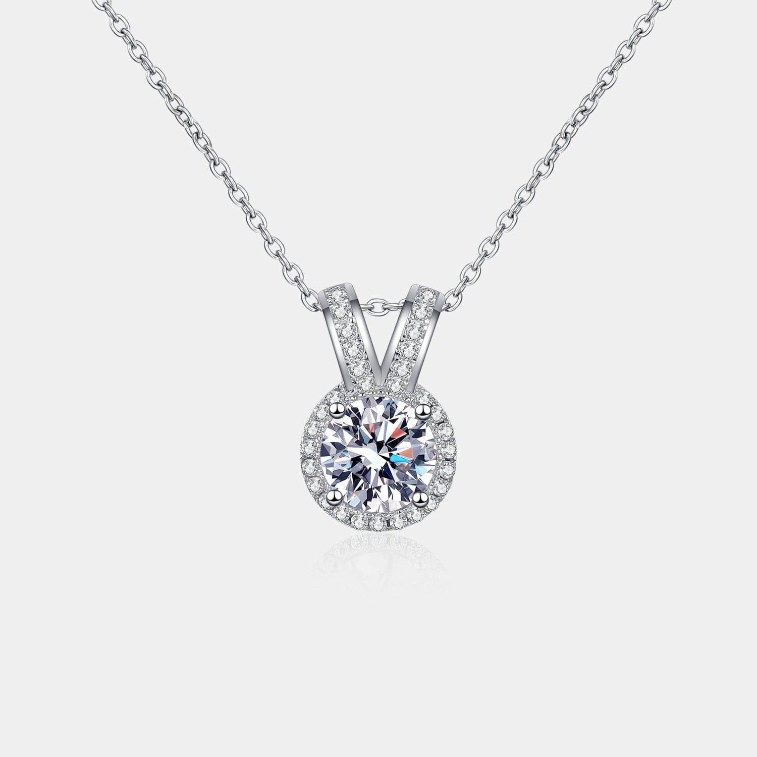 1 Carat Moissanite Rabbit Ears Shape Pendant Necklace.