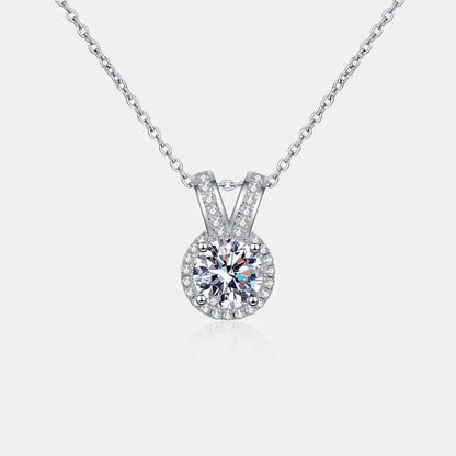 1 Carat Moissanite Rabbit Ears Shape Pendant Necklace.