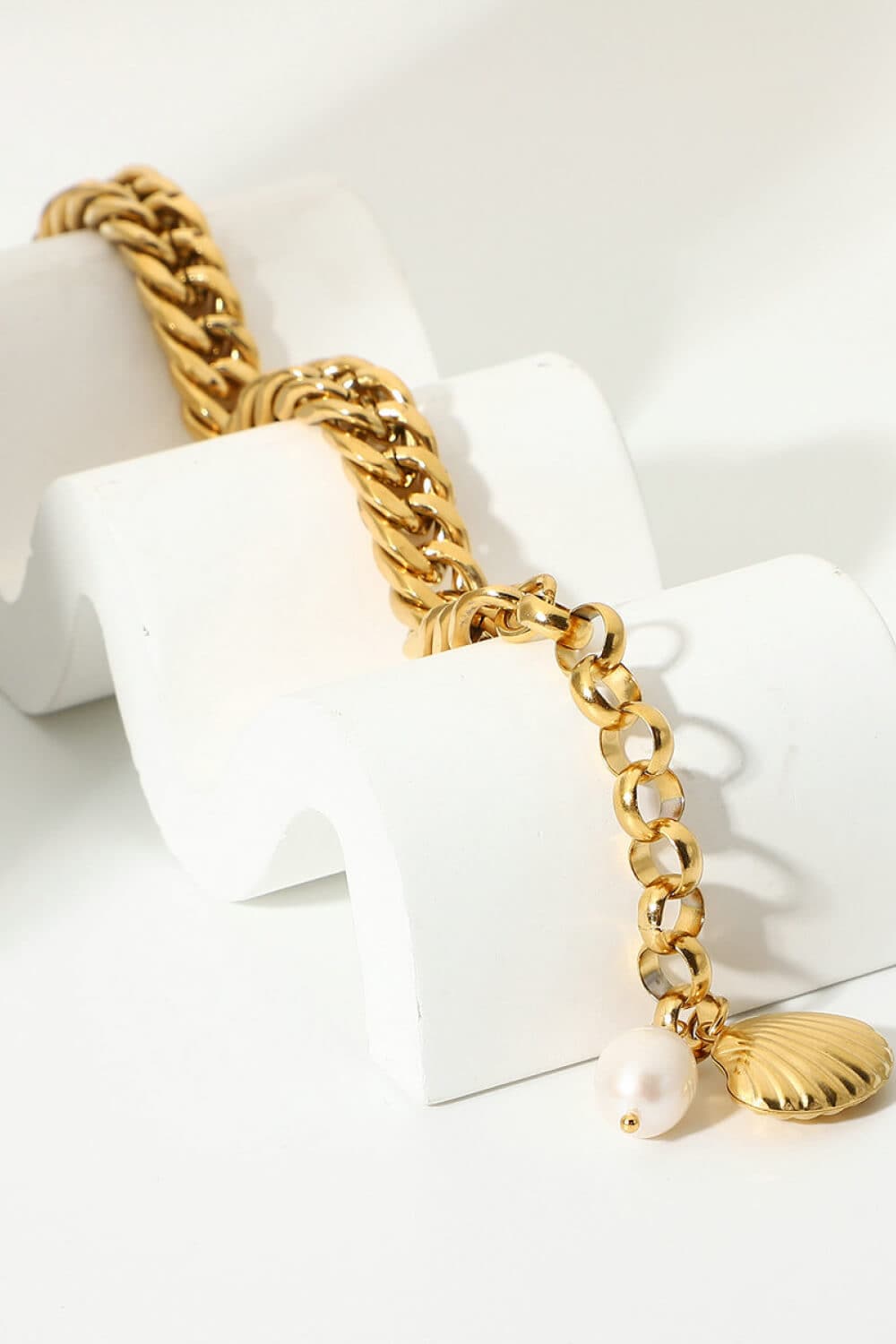 18K Gold-Plated Curb Chain Bracelet.