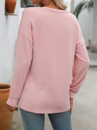 V-Neck Long Sleeve T-Shirt.