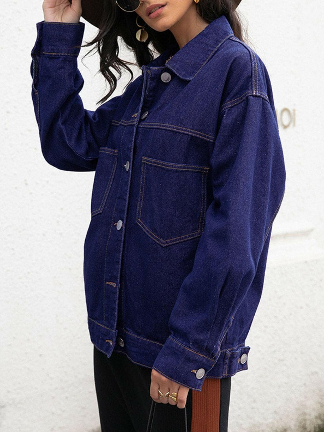 Buttoned Denim Jacket.