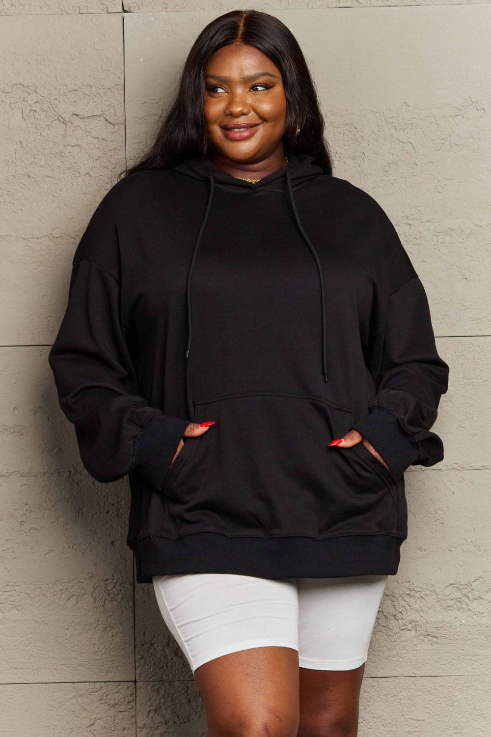 Ultimate comfort long sleeve drawstring hoodie