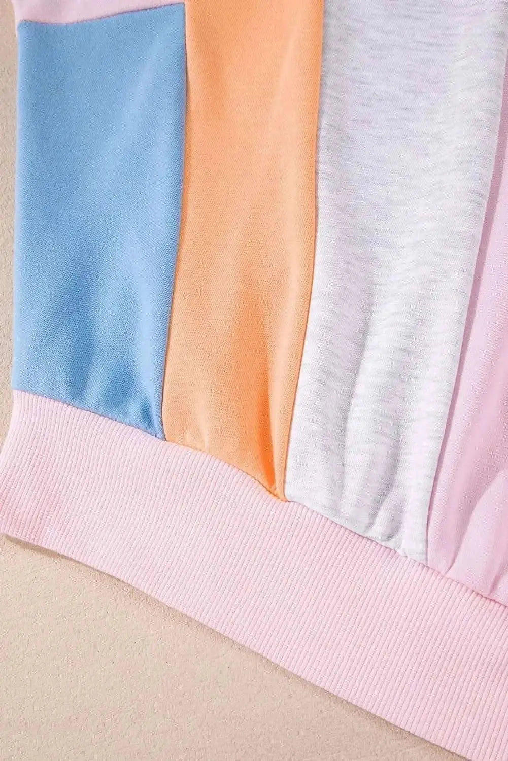 Color Block Round Neck Long Sleeve Sweatshirt - Love Salve 