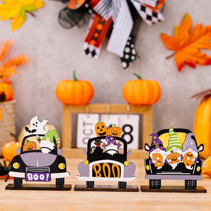 Halloween car-shaped ornaments set