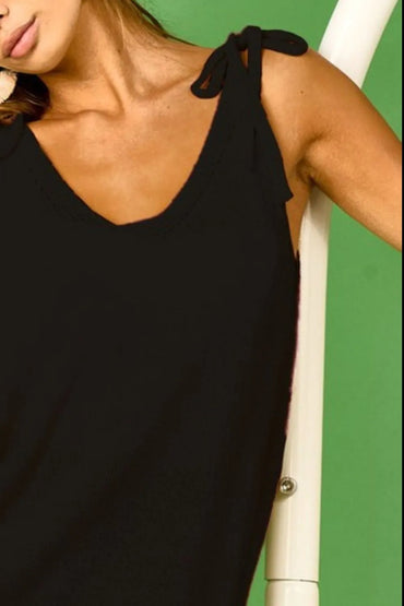 BiBi Tied Shoulder Solid Knit Top - Love Salve 