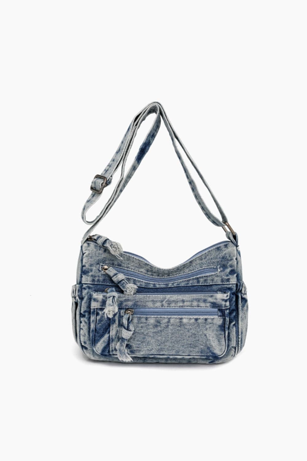 Versatile denim crossbody bag with adjustable strap