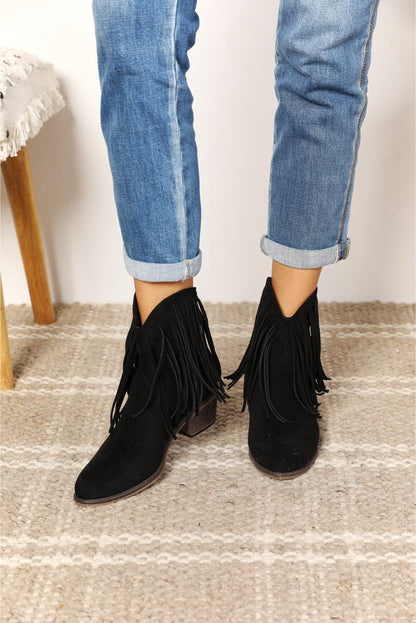 Legend Women's Fringe Cowboy Western Ankle Boots.