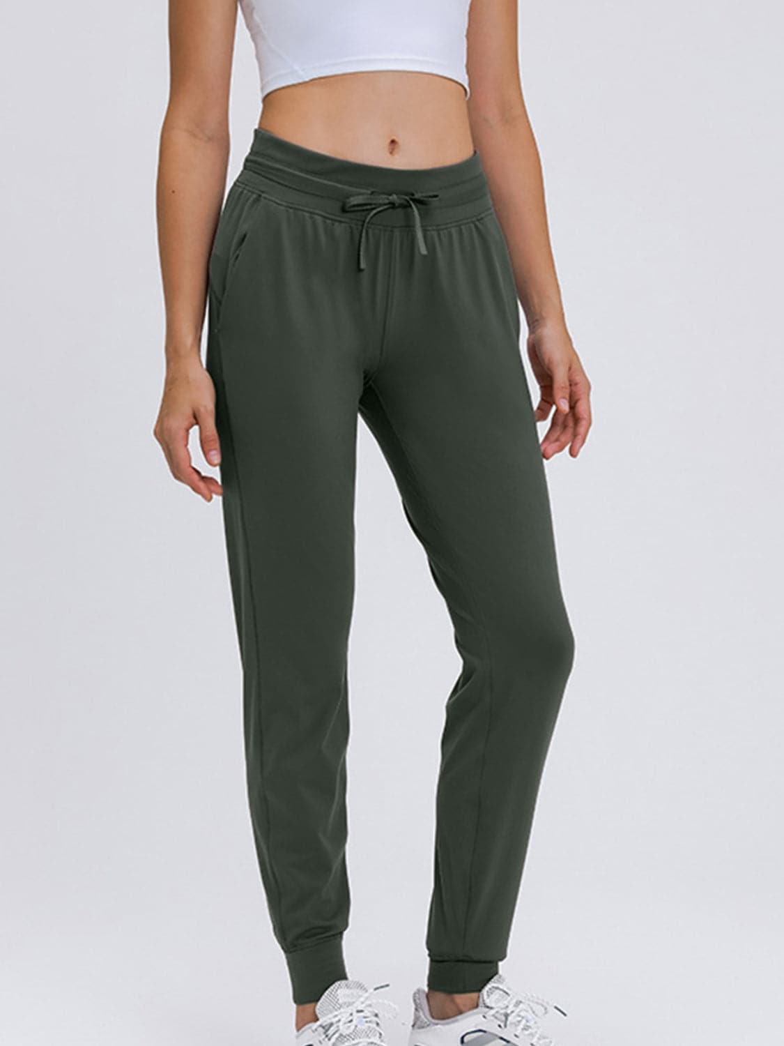 Double Take Tied Joggers with Pockets.