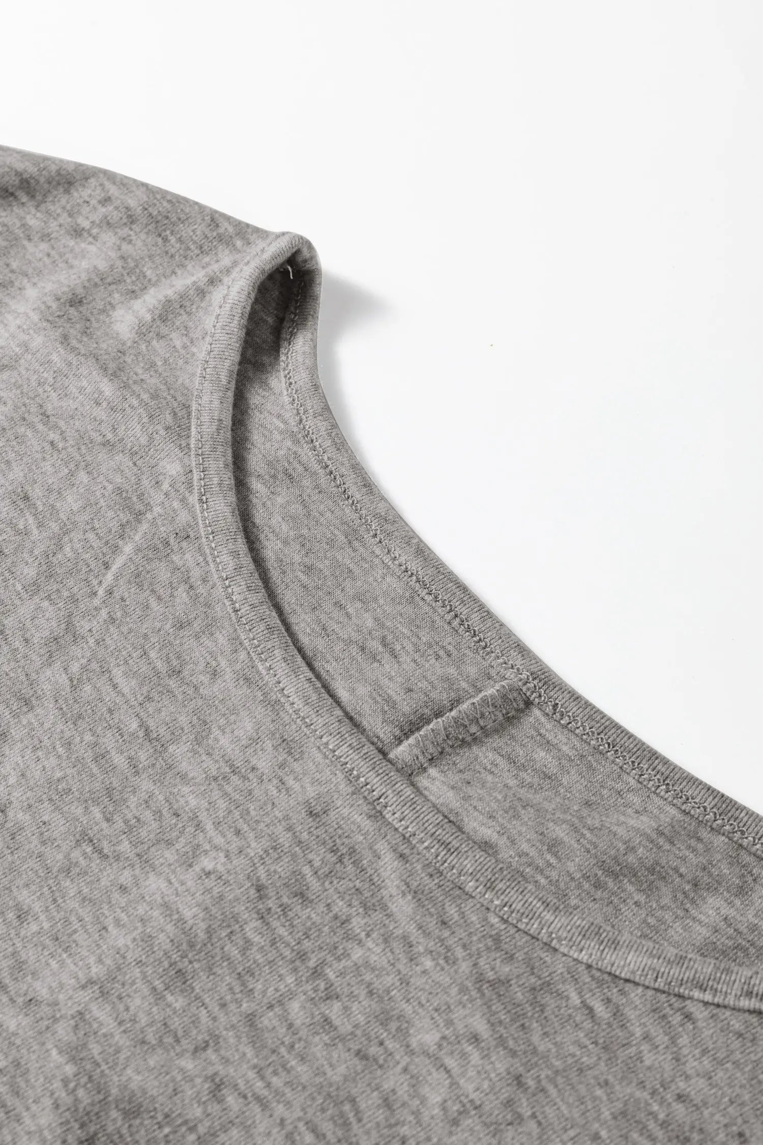 Light Grey Solid Color Extended Cuffs Long Sleeve Top Dear-Lover Dropshipping