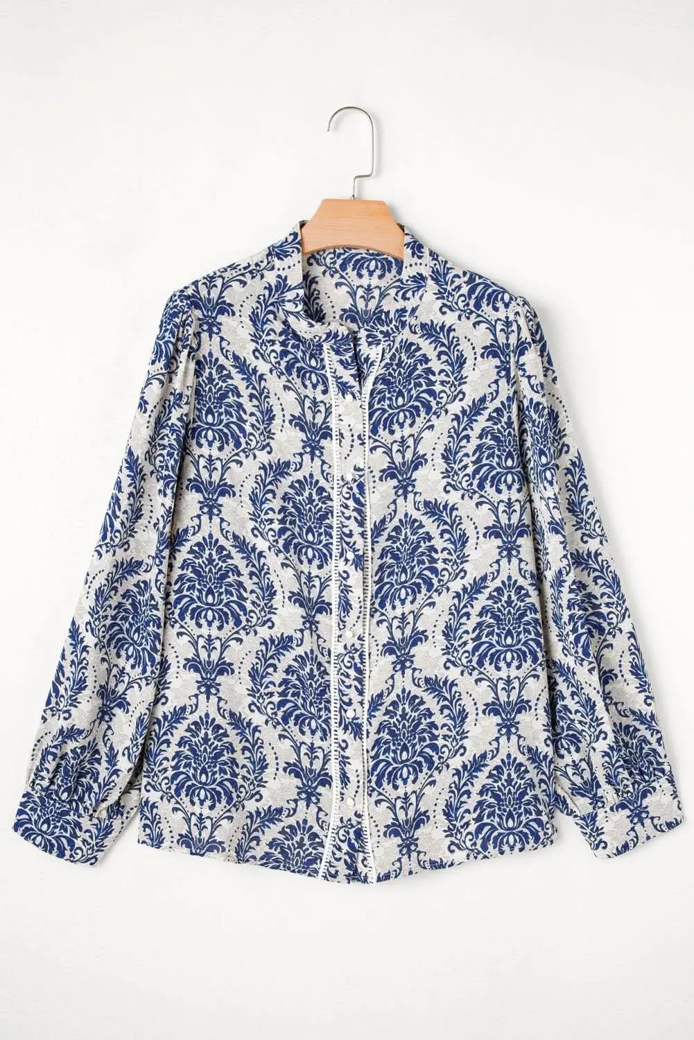 Sky blue tribal print plus shirt - Love Salve 