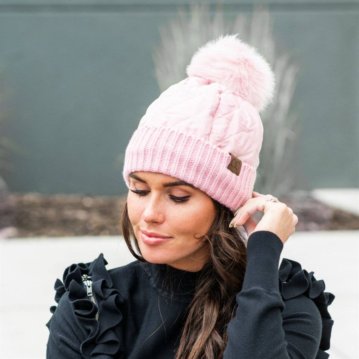 Snap & Slay Quilted Pom Beanie – The Perfect Blend of Cozy and Chic! Coco’s Tee Boutique