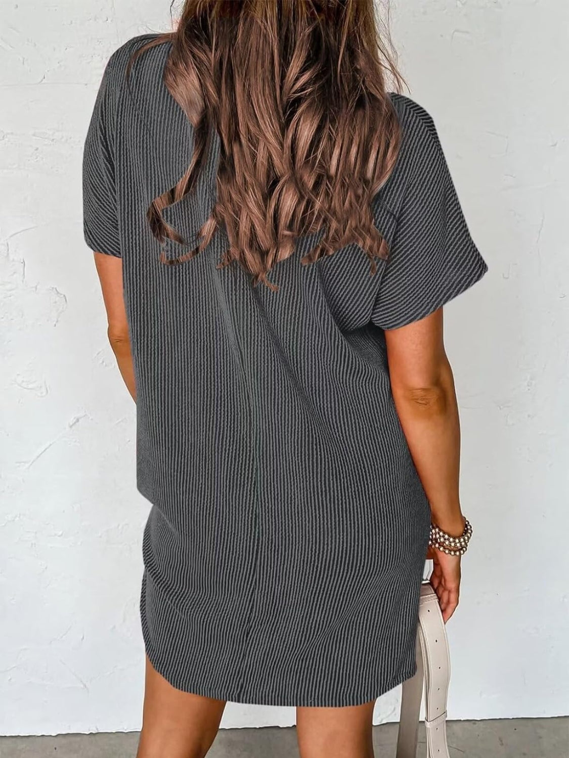 Round Neck Short Sleeve Mini Dress Coco’s Tee Boutique