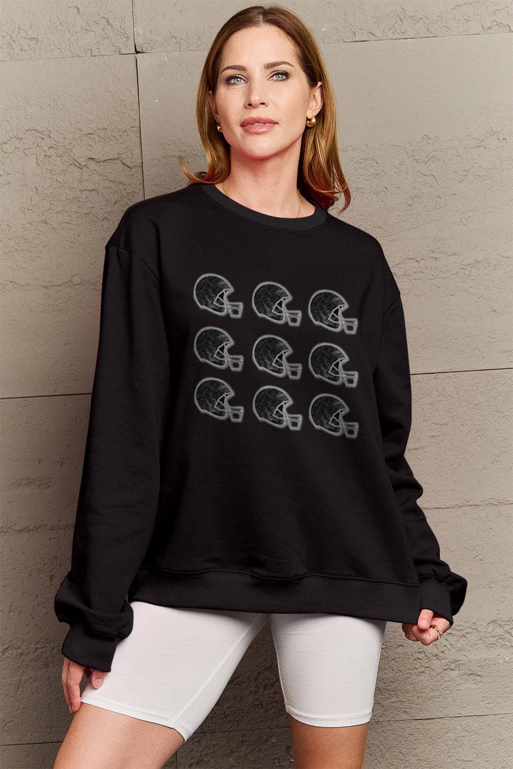 Simply Love Full Size Graphic Round Neck Sweatshirt.