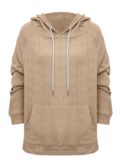 Cozy pocketed sheer hoodie with drawstring and long sleeves