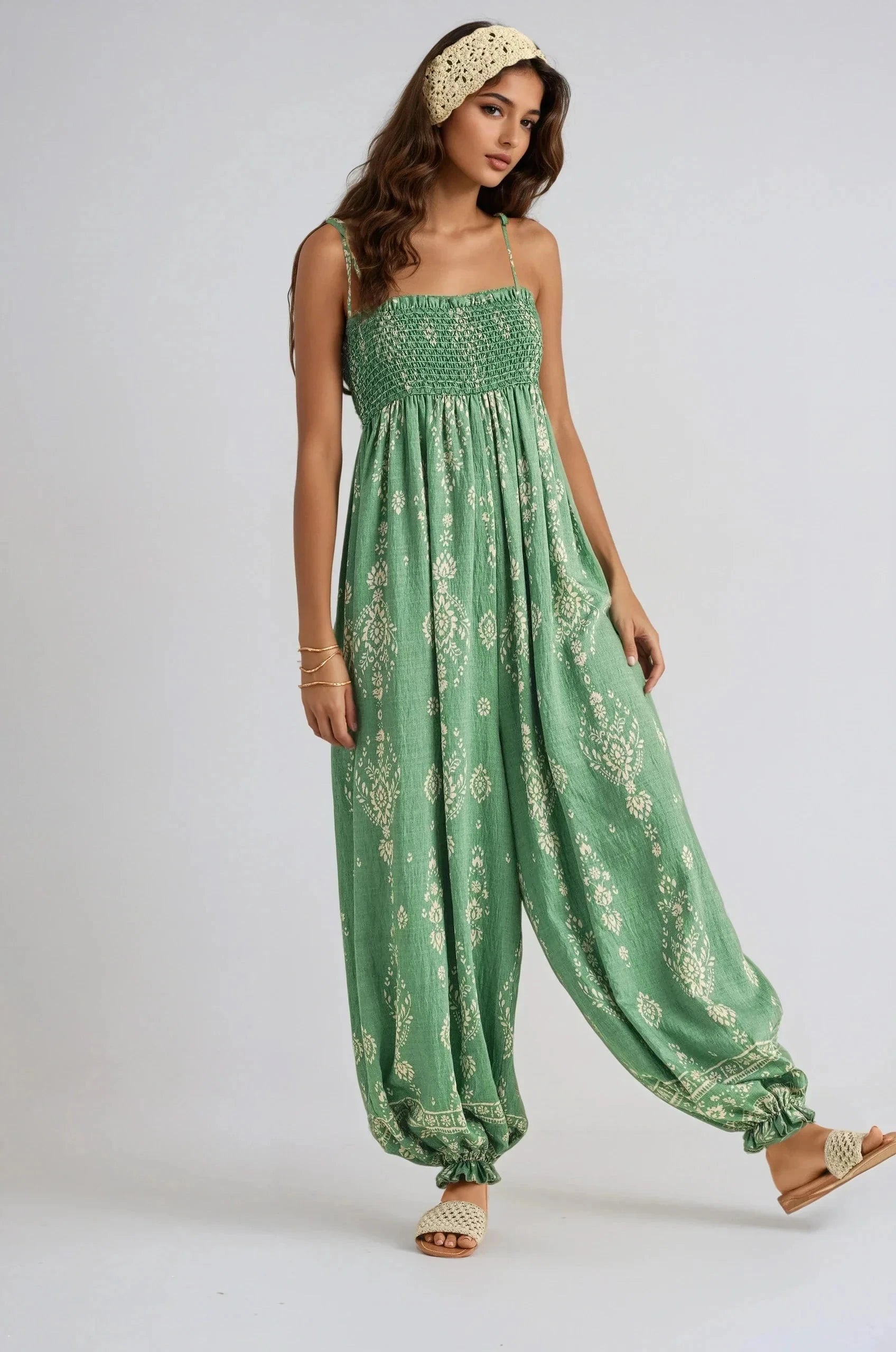 Wildflower Dreams Balloon Jumpsuit Boho Summer Style Fitkitty Culture Athleisure Wear, Yoga Wear & Women's Clothing