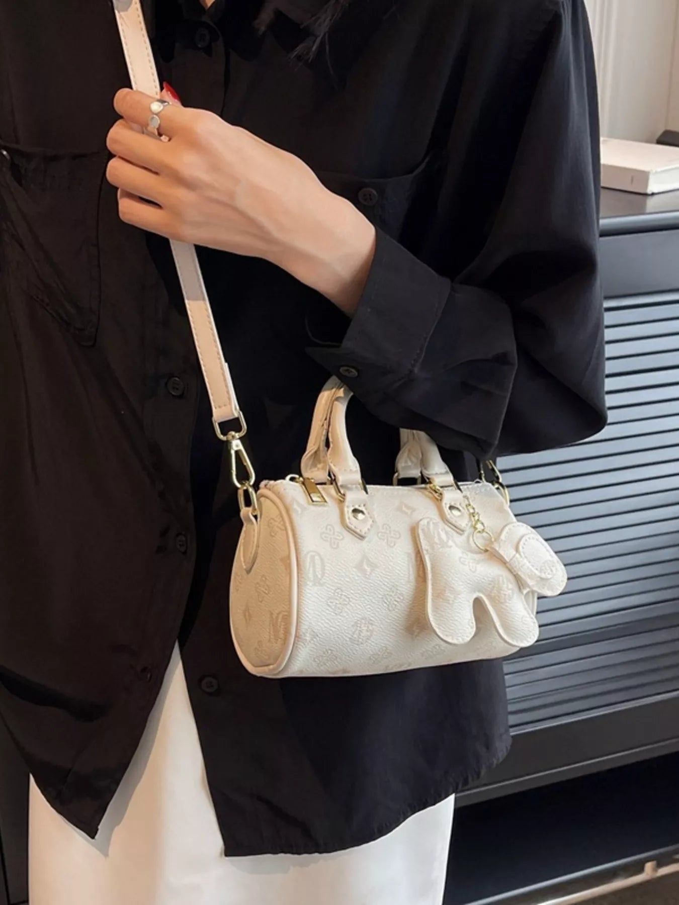Barrel Crossbody Bag with Charm Simply Love
