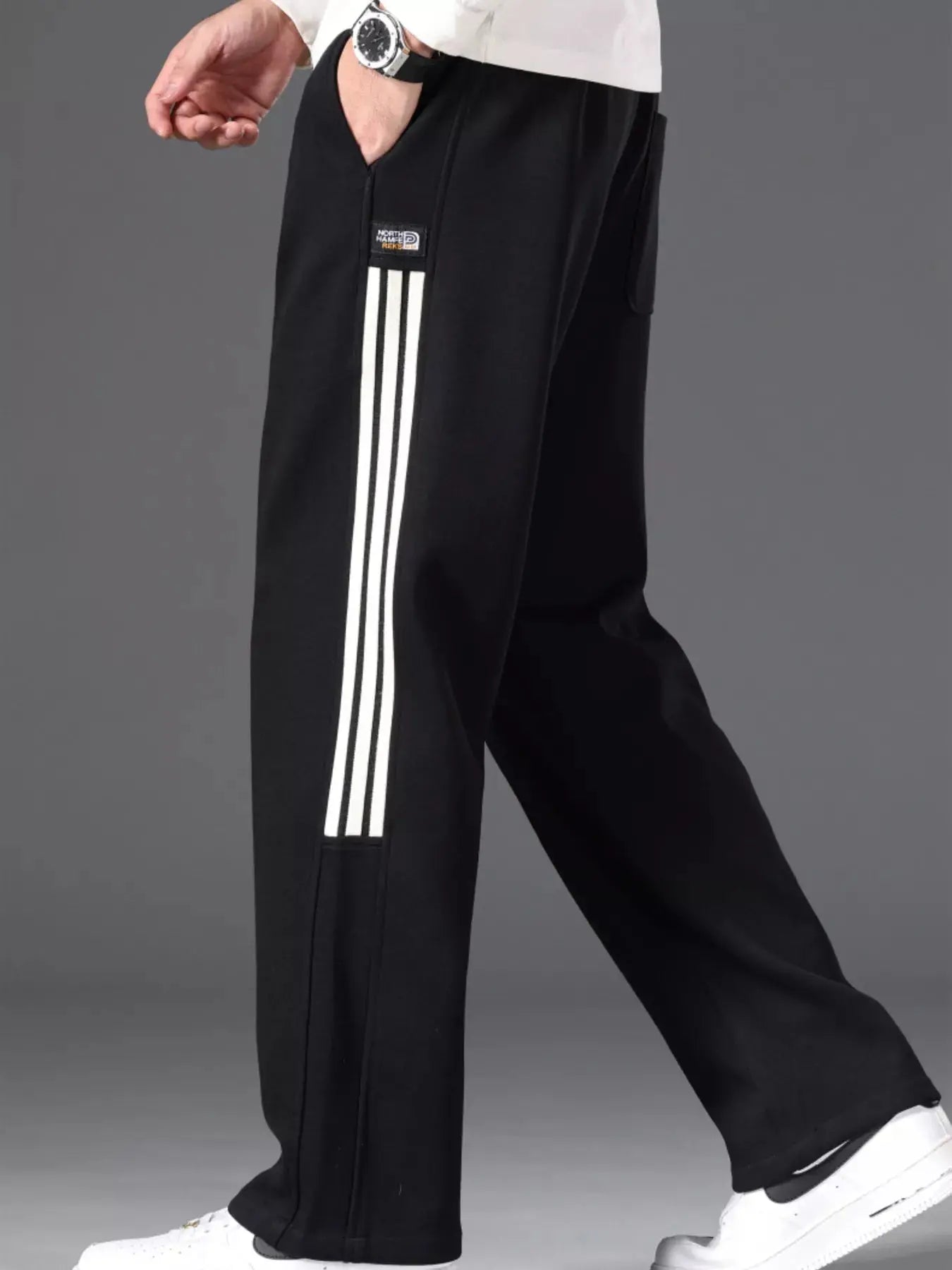 Men's Casual Striped Wide Leg Pants With Drawstring Pockets Simply Love