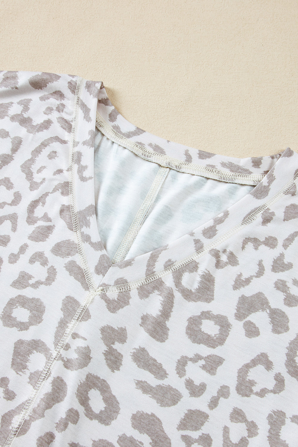 Wildly chic plus size v neck tee in brown leopard print