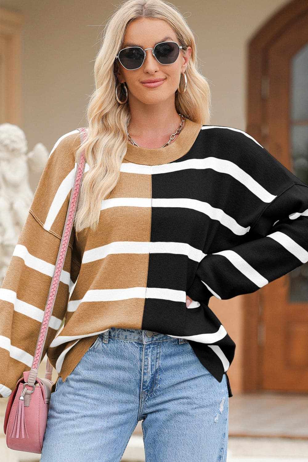 Chic striped long sleeve top - Love Salve 