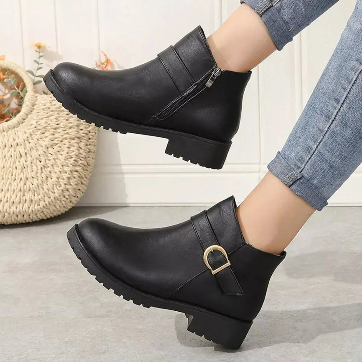Buckle Accent Ankle Boots Simply Love