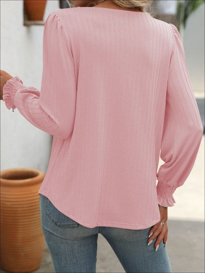 Square Neck Long Sleeve Top.