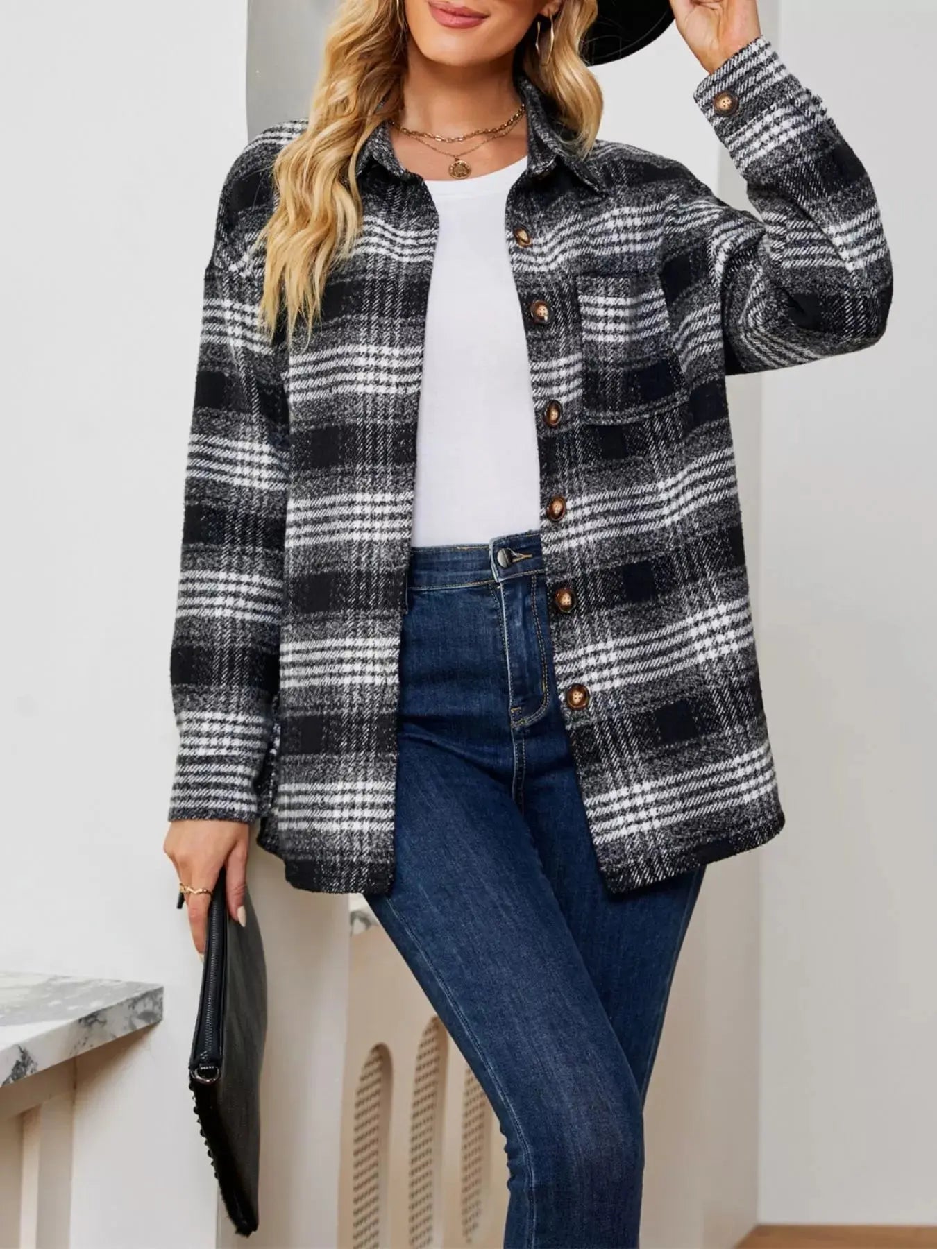 Plaid Button-Up Shirt Simply Love