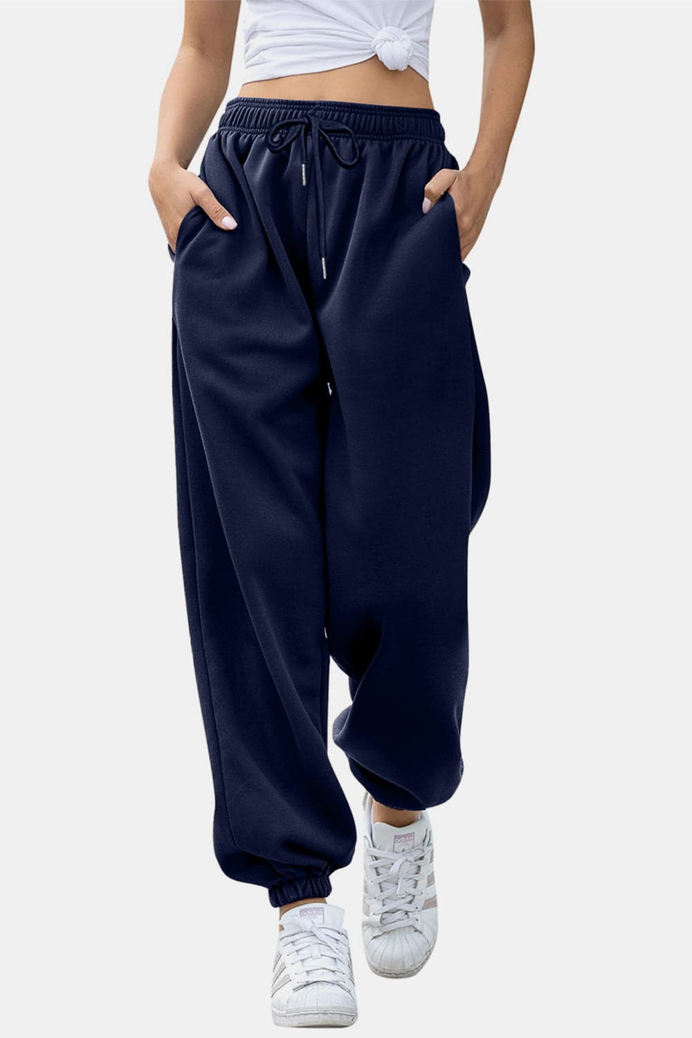 Comfortable pocketed joggers with elastic waistband