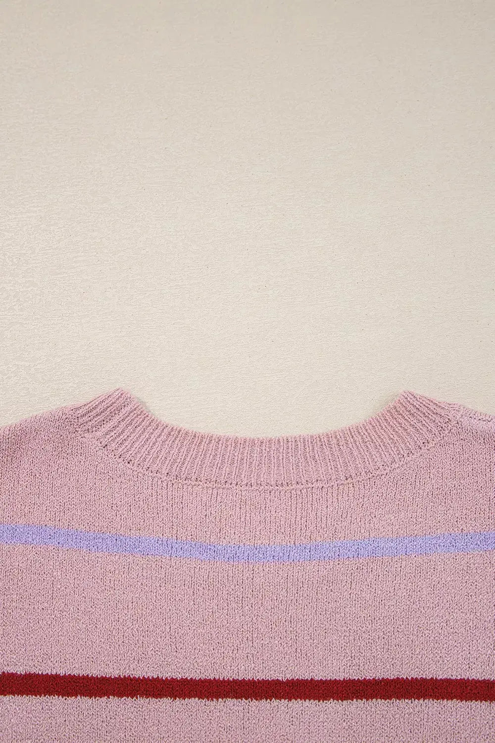 Striped Drop Shoulder Long Sleeve Sweater Simply Love