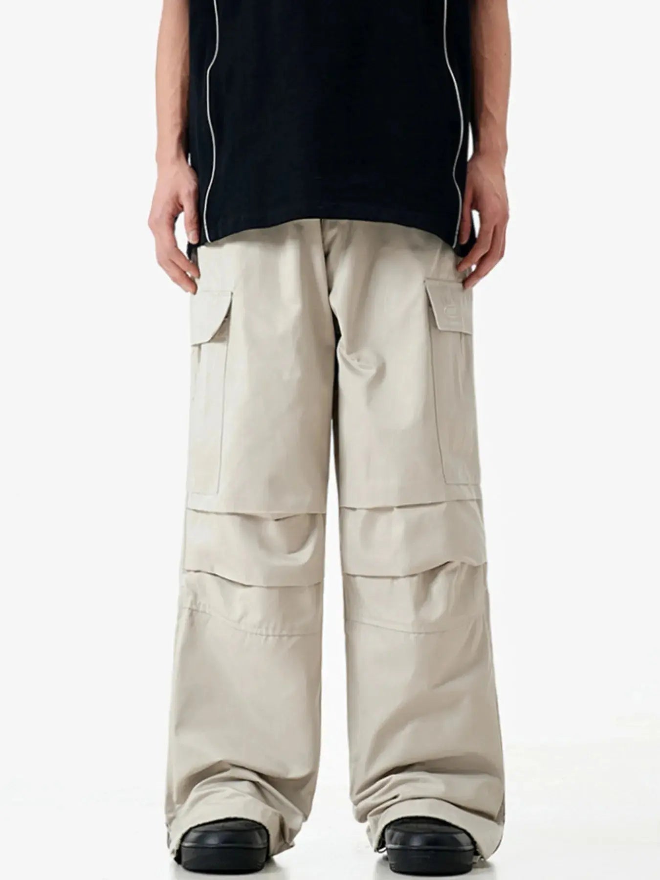 Men's Loose Fit Cargo Pants With Multiple Pockets Polyester Spandex Blend Simply Love