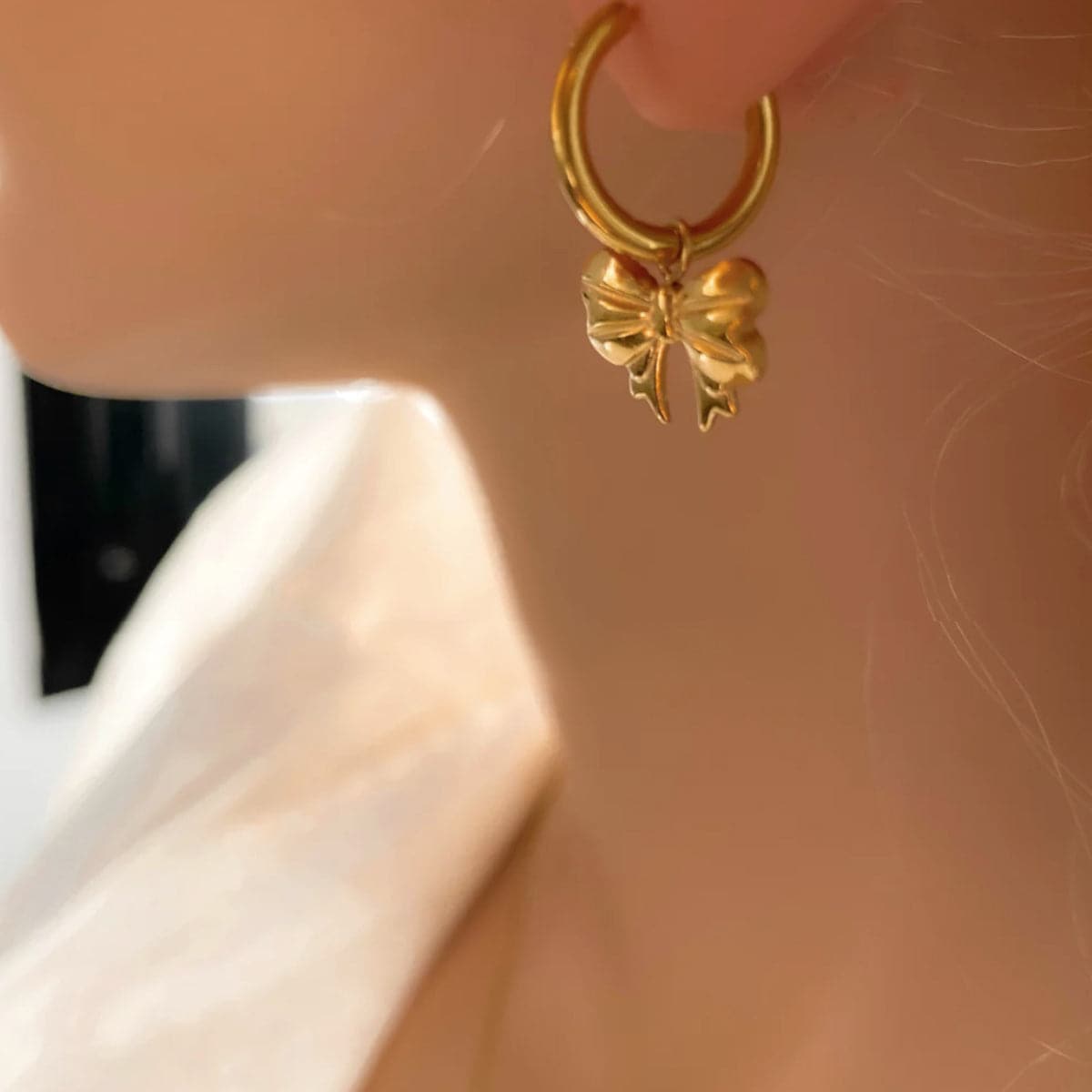 18K Gold-Plated Bow Earrings.