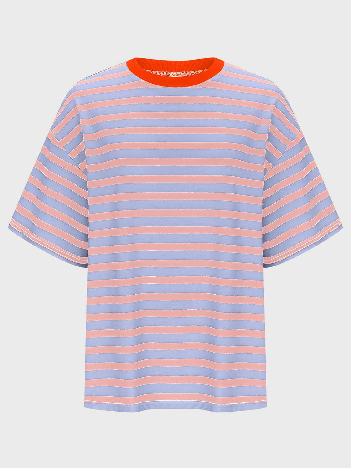 Striped Round Neck Half Sleeve T-Shirt.