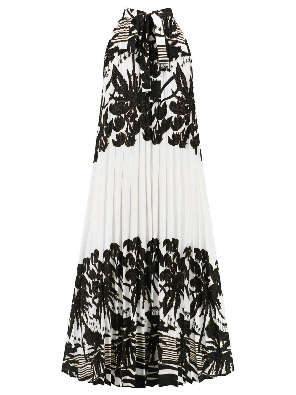 Tied Printed Sleeveless Midi Dress.