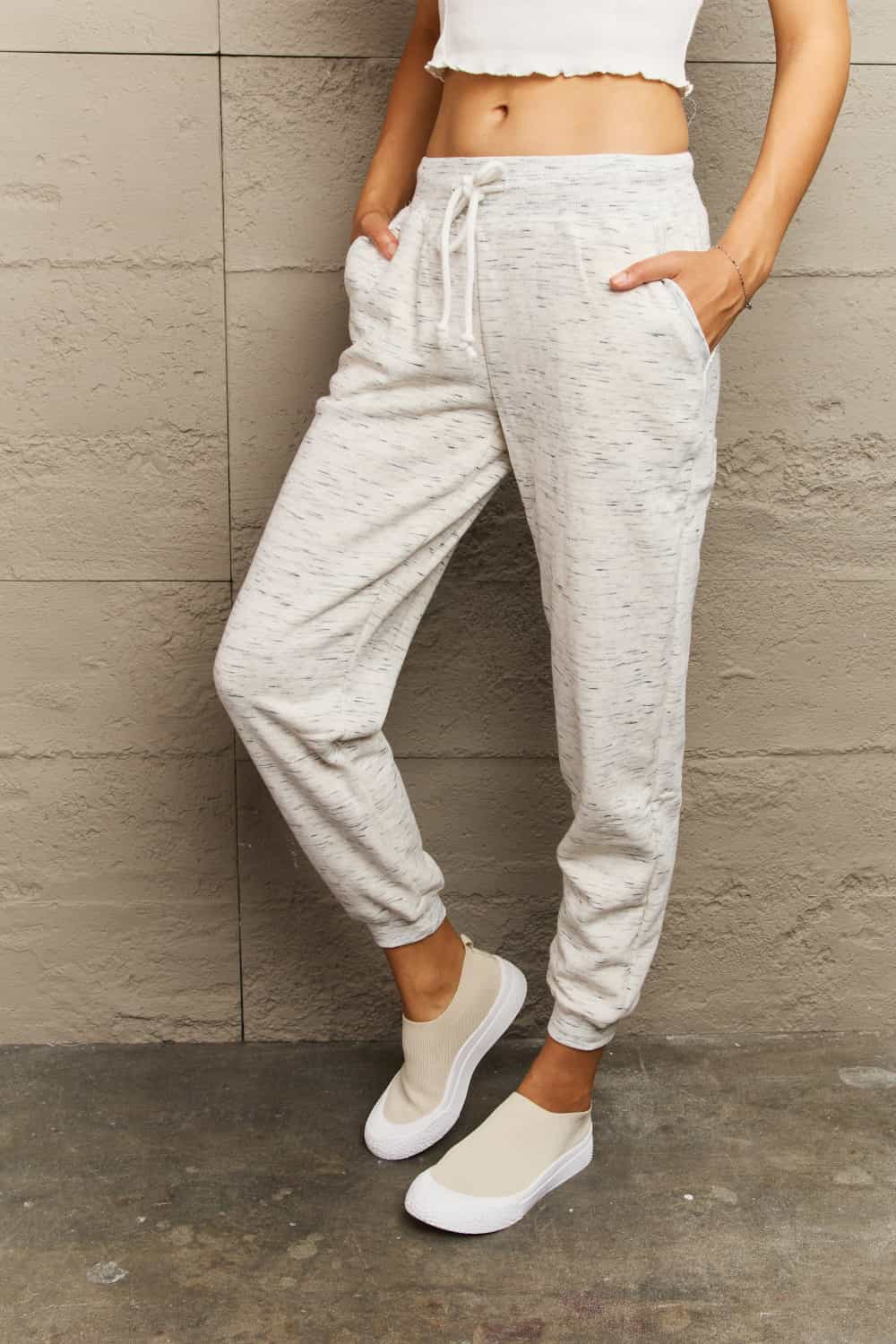 Ninexis Full Size Tie Waist Long Sweatpants.