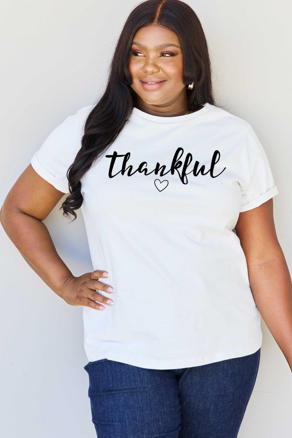 Simply Love Full Size THANKFUL Graphic T-Shirt.