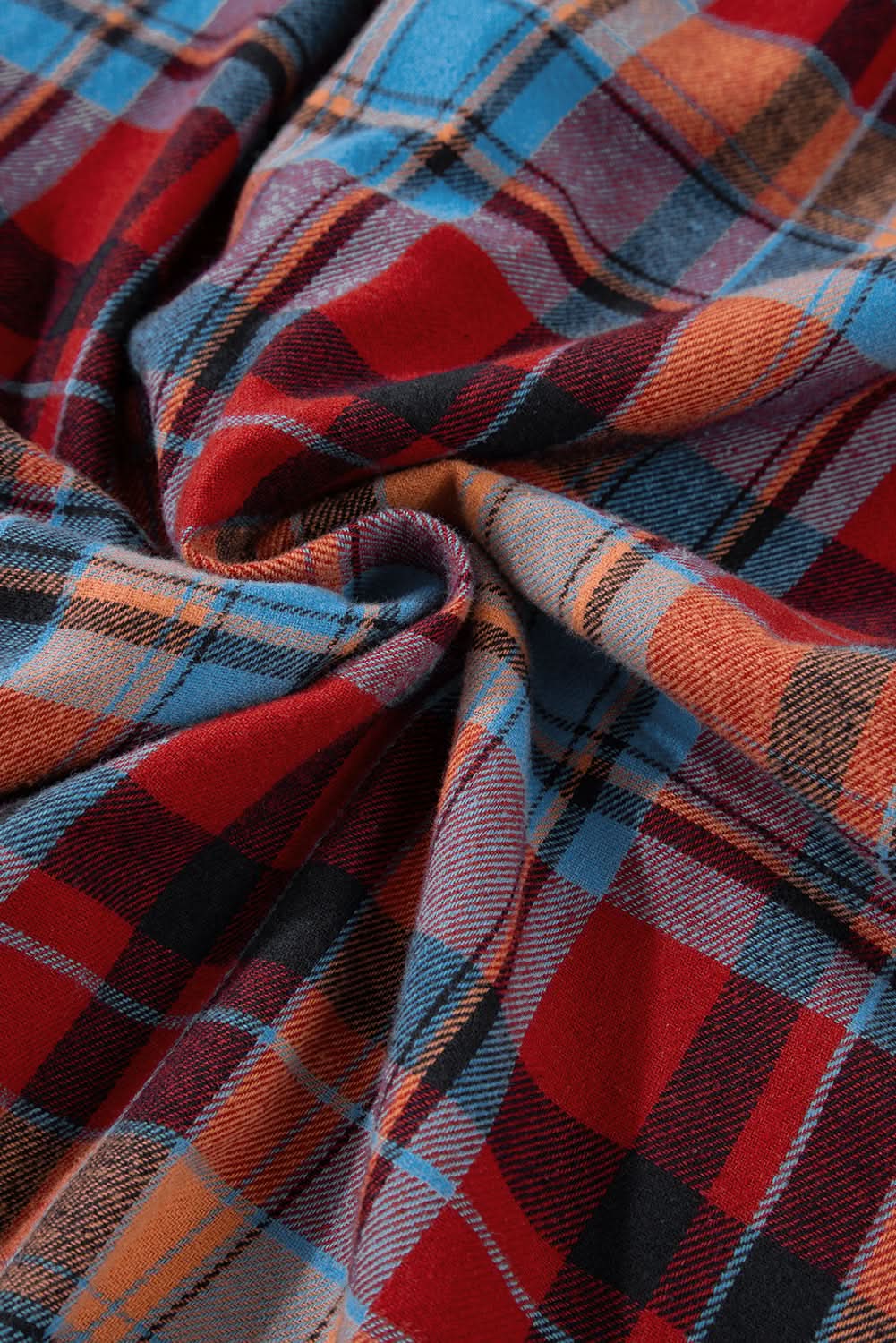 Red plaid plus size button-up shirt - Love Salve 